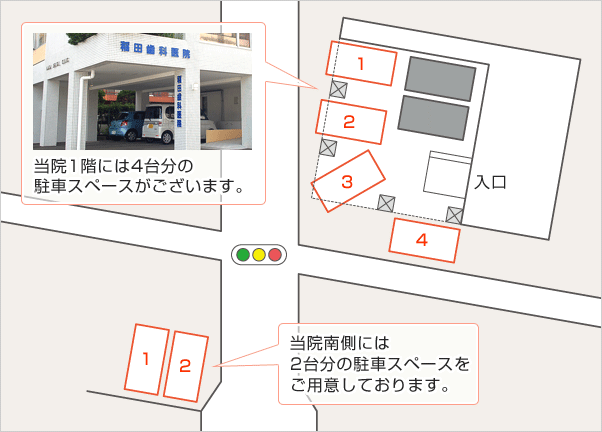 駐車場の場所案内の図